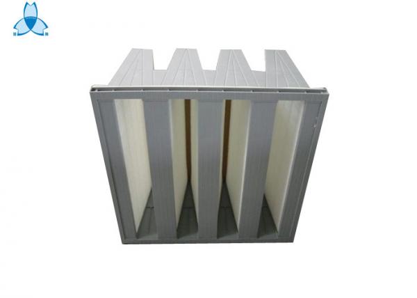 Quality Gray Ventilation System V Bank Filter ABS Plastic Frame For Industry for sale
