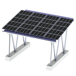 China Ground Residential Solar Carport Kit Steel Brackets Concrete Block Foundation on sale