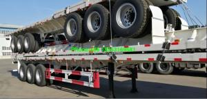  3 Axles Heavy Duty Semi Trailers 40ft Flatbed Trailer For Container Load Manufactures
