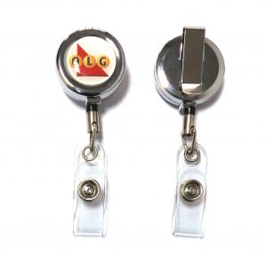 China Round Retractable Metal Badge Reel Personalized Environmental Protection on sale