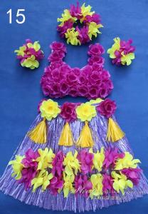  China Manufacturer 30pcs/set Fiber Girls Grass Hula Skirt (Yellow, Green, Fushcia) Manufactures