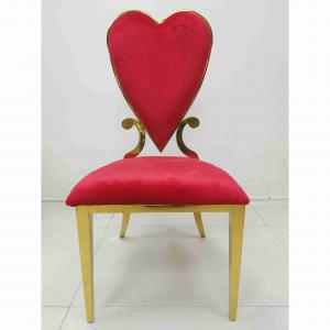 China Poker Red Heart Wedding Banquet Chair Leather Velvet Cushion Dining Room Furniture on sale