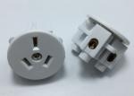White Or Black PC Wall Argentina Electrical Sockets 3 Poles Female Round Single
