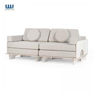 China 2 Seats Foam Play Couch Wear Resistant Fabric With Wooden Chair on sale
