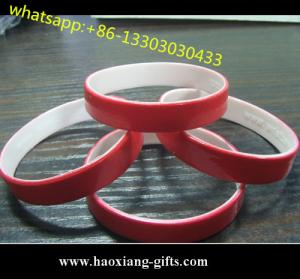 China Hot Sale Double Sided Custom Cheap Silicon Bracelet Silicone wristband For Gift on sale
