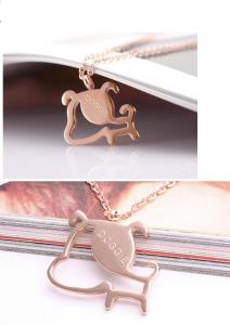  Fashion women jewelry titanium steel pendant necklace 14k gold plated doggie necklace Manufactures