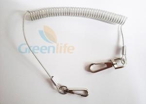 China Retractable Fishing Safety Lanyard Steel Wire Inside with Lobester Swivel Clips 2pcs on sale