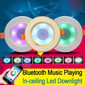 China App Control Bluetooth Music Light Bulb 2 In 1  In Ceiling Speaker With Led Down Light Lamps on sale