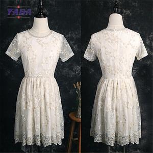  Lady new model fashion lace embroidery frock modern lady short fat women girls sexy night dress photos sale Manufactures