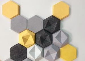 China Decorative Odorless Honeycomb Acoustic Felt Wall Tiles fade resistant on sale