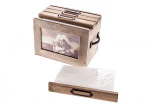 China 1cm Thickness Wooden Photo Album Box , Draw Type Personalised Photo Storage Box on sale