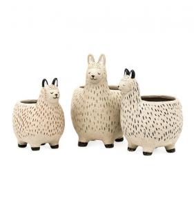 China Ceramic Decorative Flower Pots Modern 3D Animal Alpaca Shaped Indoor 6 Inch 12 on sale