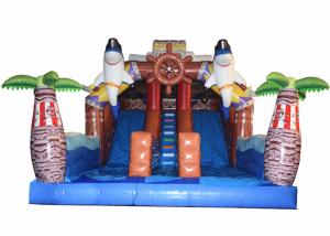  Pirate Themed Dolphins Commercial Inflatable Water Slides For Rental In Amusement Park Inflatable Pirate Dry Slide Manufactures