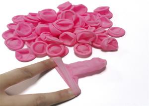 China ESD Natural Rubber Finger Cots Pink Beige Black Non Slip on sale