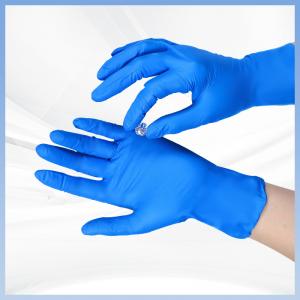  Navy Blue Textured Powder Free Nitrile Gloves Sterile Nitrile Gloves Manufactures