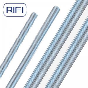  DIN975 Low Carbon Steel Thread Rod Full Blue White Zinc 2 Meters 4.8 Grade Manufactures