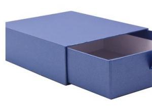China Blue Foldable Paper Box Storage Drawer Gift Box Art Paper Matt Lamination on sale