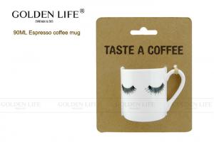  90cc Straight Espresso Cup , Smile Design Cappuccino Mug Coffee Cup PC Unit Manufactures