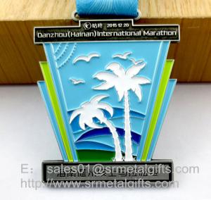 China Metal Challenge Awards Medal with ribbon, custom enamel color filled challenge medals on sale