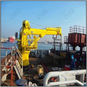 China 10 ton Telescopic Boom Cargo Hose Handling Vessel Provision Crane Marine Ship Deck Crane on sale