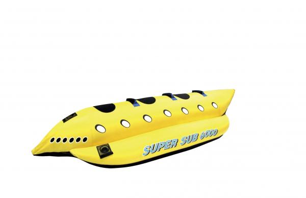 Quality Sport Yellow PVC Super Sub 3 Person Towable Tubes For Boating Inflatable Outdoor Furniture for sale