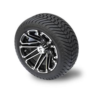  12 Inches Machiend/Black Golf Cart Wheels And 215/35-12 DOT Street Tires Combo 4 Ply Manufactures
