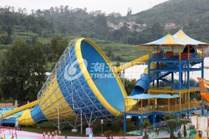 China Aqua Park Equipment , Colorful Fiberglass Water Slide for Giant Aqua Park / customized Water park Slide on sale