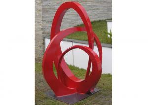 China Public Park Stainless Steel Sculpture Red Painted Abstract Metal Sculpture on sale