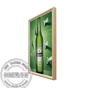  Android Media Player Wooden Frame Lcd Signage Picture Video Display Manufactures