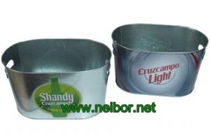China galvanized tin oval shape champagne bucket ice bucket beer bucket beer cooler oval tub on sale