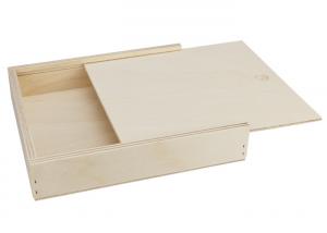 Large Unfinished Wood Box Personalized Natural Color Storage Tray, Wooden Tray With Lid OEM Service
