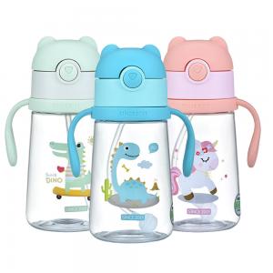 China OKADI New Design BPA Free Trittan Carton Custom Plastic Kids Water Bottle, Non Spill Plastic Water Cups With Straw on sale