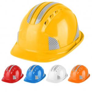 China Custom Reflective Safty Helmet  Ventilate ABS Construction Hard Hat on sale