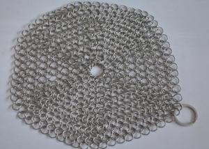  4*4 Rectangle Chainmail Cast Iron Pan Scrubber For Clean Cookware , Food Grade Manufactures