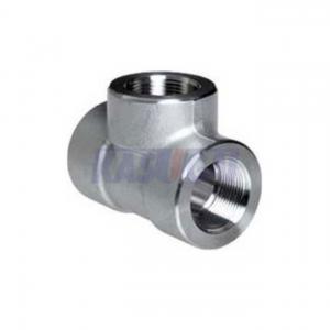 China THD Straight Carbon Steel Tee , ASME B16.11 High Pressure Forged Threaded Tee on sale