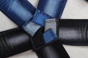 China Colored Weft Stretch Denim Twill Fabric 59 With Black Blue White Mixed Color In Back Side on sale