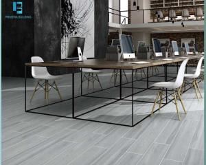  Natural Full Body Wooden Floor Tiles 200x1200mm Grey Color Manufactures