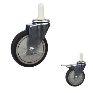  100x27mm TPR Swivel Head Casters Zinc Painted For Food Cart Manufactures