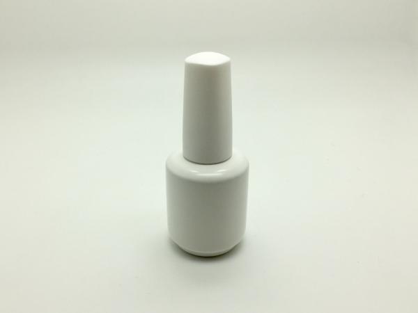 Quality white powder coating gel polish bottle thick tough coating 15ml round gel polish bottle nail polish packaging LESS MOQ for sale