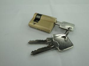 China 40mm(30*10) Euro Profile  Brass Half Cylinder Lock with 3 brass normal keys Surface finish Original brass on sale