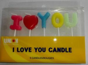  I LOVE YOU letters candles birthday cake candles Wedding Cake candles Manufactures
