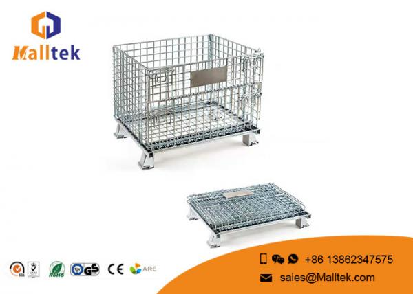 Quality Foldable Wire Mesh Storage Bins Durable Industrial Galvanized Steel Cage for sale