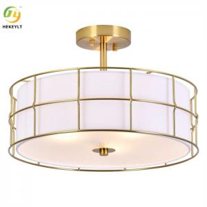  Fabric Semi Flush Mount LED Ceiling Light For Home Hotel Manufactures