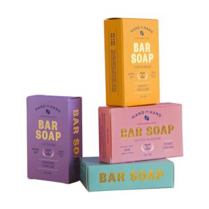  Custom Logo Printing Paper Handmade Soap Bar Packing Boxes For Home Made Soap Manufactures