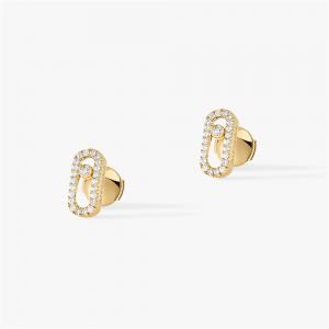 China Luxury Jewelry Collections for Women Messika 18K Yellow Gold Move Uno Diamond Earrings on sale