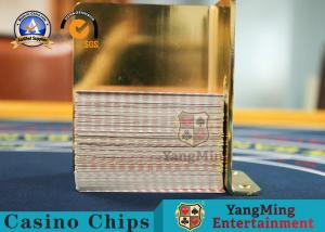  Stainless Steel Metal Gold Color Poker Playing Cards Holder Backjack Table Casino Cards Upright Sign Stand Manufactures