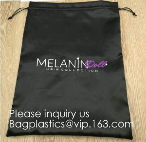  Large Black Satin Dust bag,Rose Gold Satin Drawstring Bag For Jewelry,Black Satin Drawstring Bag With Gold Printing Manufactures