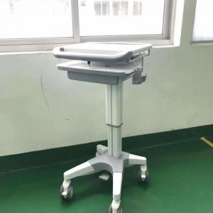  Hospital Notebook Rolling Desktop Computer Cart , ABS Mobile Laptop Cart Medical Manufactures