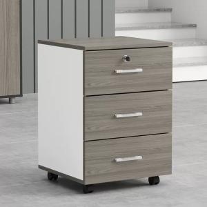  Grey Office Wooden Filing Cabinets 3 Drawer Movable File Cabinet With Wheels Manufactures