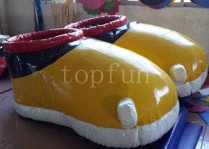  Yellow PVC Inflatable Shoes For Walking Race Interesting Inflatable Soccer Field Manufactures